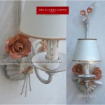 Applique in ferro battuto bianco con rose. GBs Firenze
