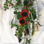 Applique 4 luci con Spighe Papaveri Uva e Trifogli