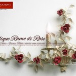 Applique Ramo di Rose a 2 luci, tempera bianca