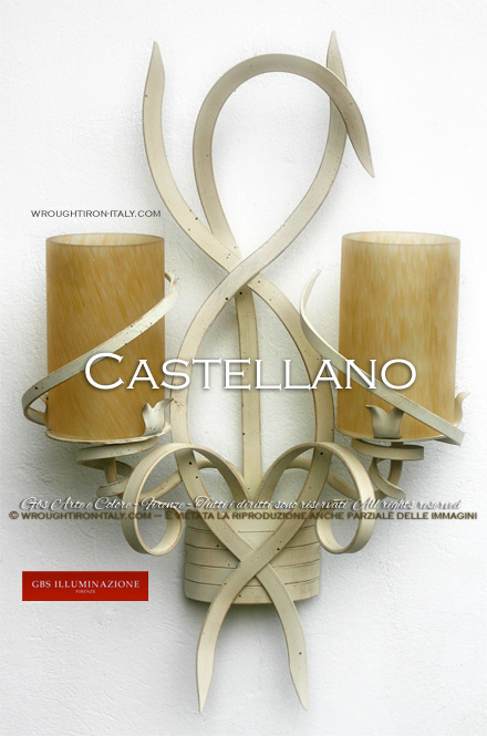 Castellano sconce, white wrought iron
