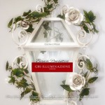 Lanterna Bianca Romantica. Ferro battuto e decorato a mano. GBS, Made in Italy