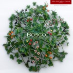 Plafoniera smalto invecchiato con i colori del bosco. Ferro battuto decorato a mano.