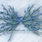 Plafoniera Fiori di Lavanda a 8 Luci, con Nastro e Fiocco centrale, di GBS.