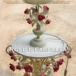 Lumetto da comodino, Abat Jour con farfalla e rosa