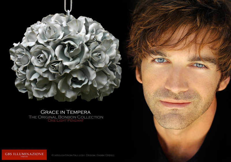 Grace - Bonbon Collection - GBS Illuminazione - Rose in ferro battuto
