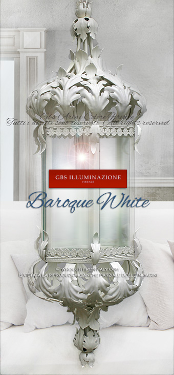 Baroque lantern collection in white tempera, by GBS.