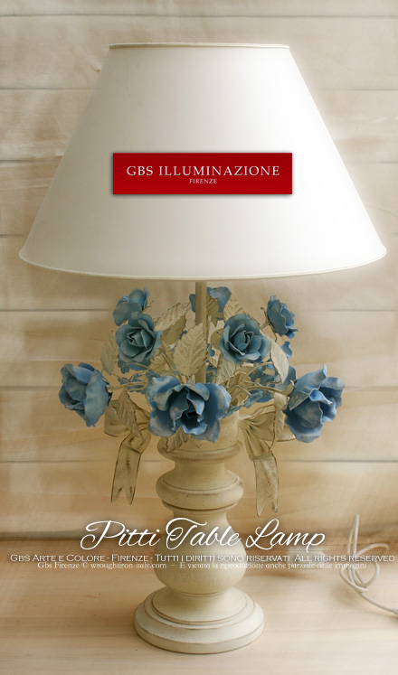Base Table lamp, Pitti collection, Bouquet of Roses and Bow