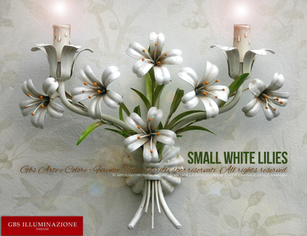 Small White Lilies, 2-light Sconce