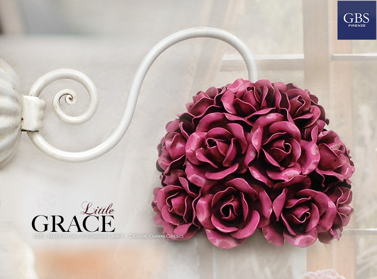 Grace Wall sconce. Roses Wall light. Made in Italy Design: Gianni Cresci for GBS