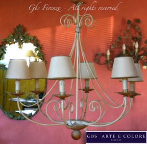 White Wrought Iron Chandelier - GBS FIRENZE