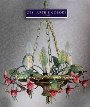 Fioriera fucsia. Wrought Iron Chandeliers