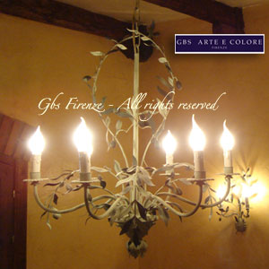 Wrought Iron Chandelier - Olive Country Collection