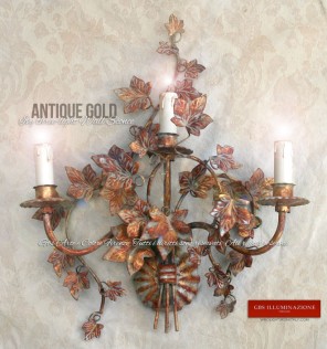 Ivy three-light Wall Sconce in Antique Gold