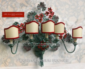 Large Sconce with Geraniums