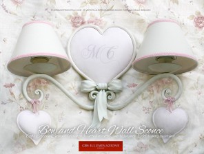 Bow and Heart Wall Sconce - Romantic bedroom