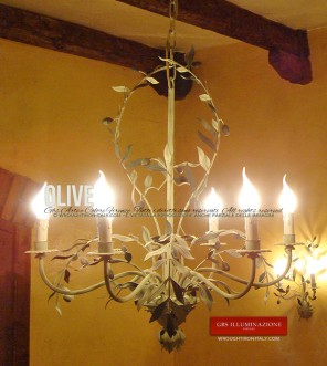 Lampadario con Olive di GBS - Collezione per l'arredamento Country