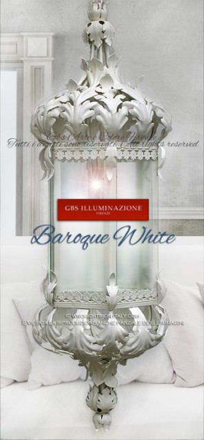 Baroque lantern collection in white tempera, by GBS.