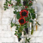 4-light Sconce, wall light with Ears, Poppies, Grapes and Clover