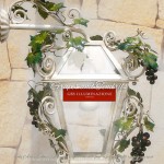 Wall Lantern Sconce with arm. For indoors and outdoors. Entirely in wrought iron and hand-decorated.