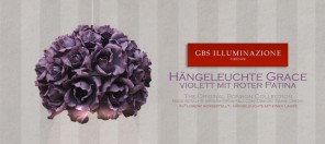 Hängeleuchte mit einer Lampe, direkte Beleuchtung in Filigranarbeit. Rosen Hängelampen