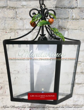 Viereckige Laterne mit Mandarinen, Für die Beleuchtung von Pavillon, Terrasse, Veranda oder Wintergarten