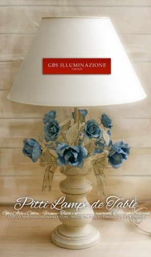 Chambre à coucher Chambre d'enfant: Lampe de table Bouquet de Roses et Flocon. Style Romantique