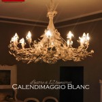 Calendimaggio Blanc. Lustre Blanc à 12 lumières - B&B Rose e Cioccolata Borgotaro