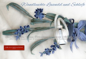 Wandleuchte Lavendel und Schleife. GBS Firenze. Made in Italy. Country-Chic