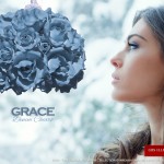 Grace. One light pendant. Denim color. Sospensione di Rose