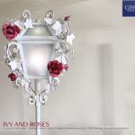 Romantic Wrought iron Floor Lamp. Ivy and Rose. Design by Gianni Cresci. Made in Florence