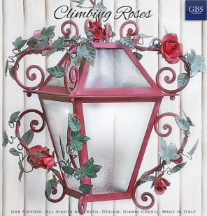 Climbing Roses. Wrought iron Lantern. Country-Chic Collection. Tole Roses and Leaves