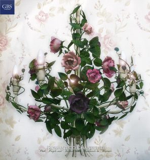 Romantico Chandelier with roses. The original GBS tole chandeliers.