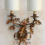 Oak tree wall light. Antique gold. With birds. Country collection. Handmade Sconce.