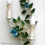 Climbing Roses. 2-Lights Tole Wall Sconce.