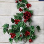 Roserosse. 1-3 Lights Wall Sconce. Red Roses. Hand-painted wrought iron.