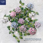 Hortensias. Lámpara de techo 5 luces. Hierro forjado