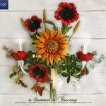 A Summer in Tuscany. Sunflowers and Poppies Wall Sconce.