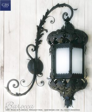 Baroque lantern. Matt Black. With forged arm version.