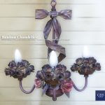 Bonbon Chandelier. With Roses. Lampadario Bonbon, versione a tre luci.