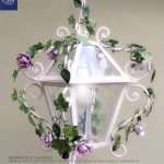 Romantica. Ivy and Roses Lantern. Design Gianni Cresci for GBS. Made in Italy Hand-painted wroughtiron iron.